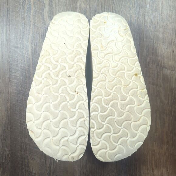 Papillio Birkenstock Silver Metallic Arizona Platform Sandals Womens Sz 8 EU 39 - Picture 11 of 13